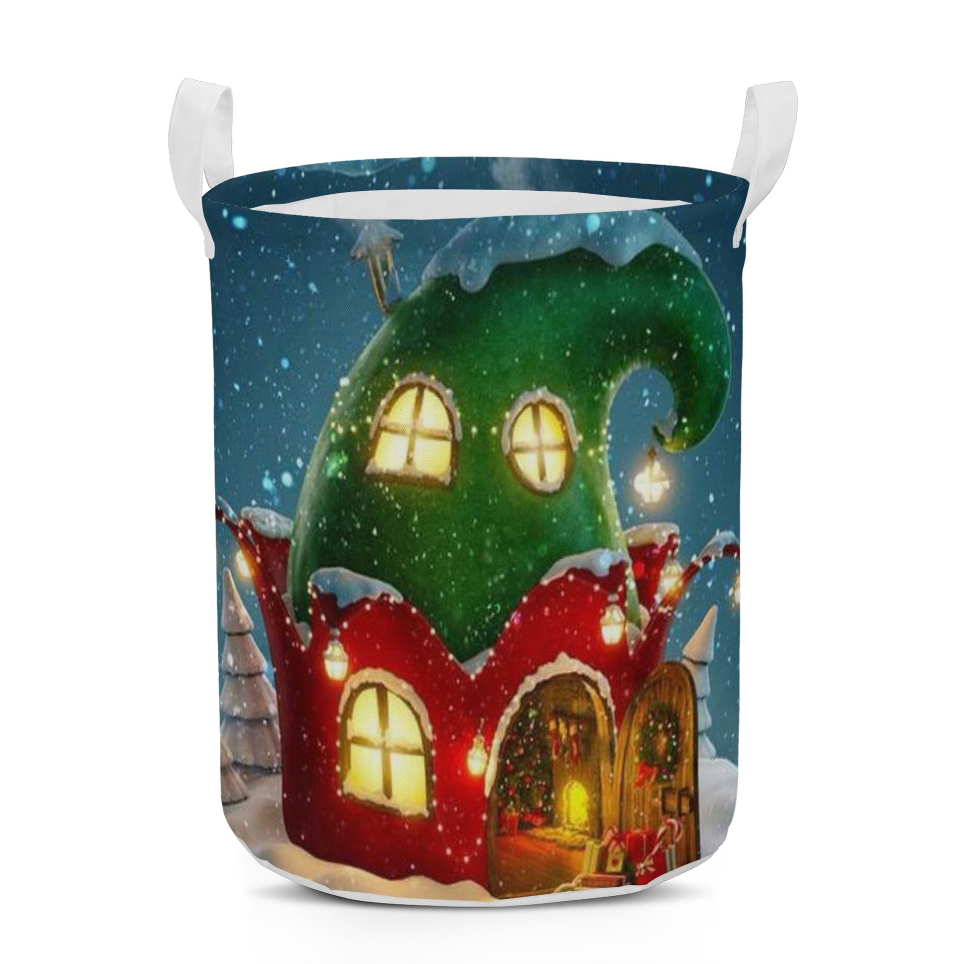 Round Laundry Basket Christmas House Home-clothes-jewelry