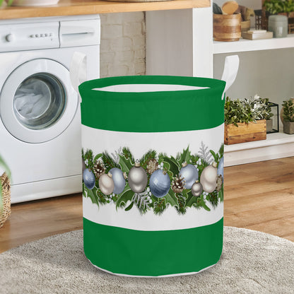 Round Laundry Basket Christmas balls green Home-clothes-jewelry