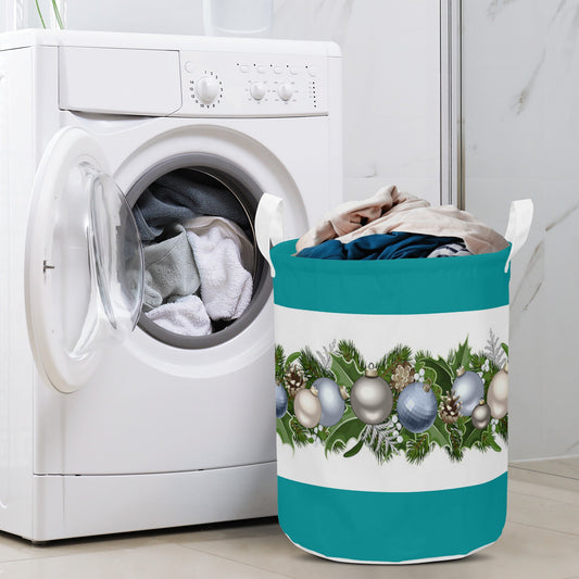 Round Laundry Basket Christmas balls smaragd Home-clothes-jewelry