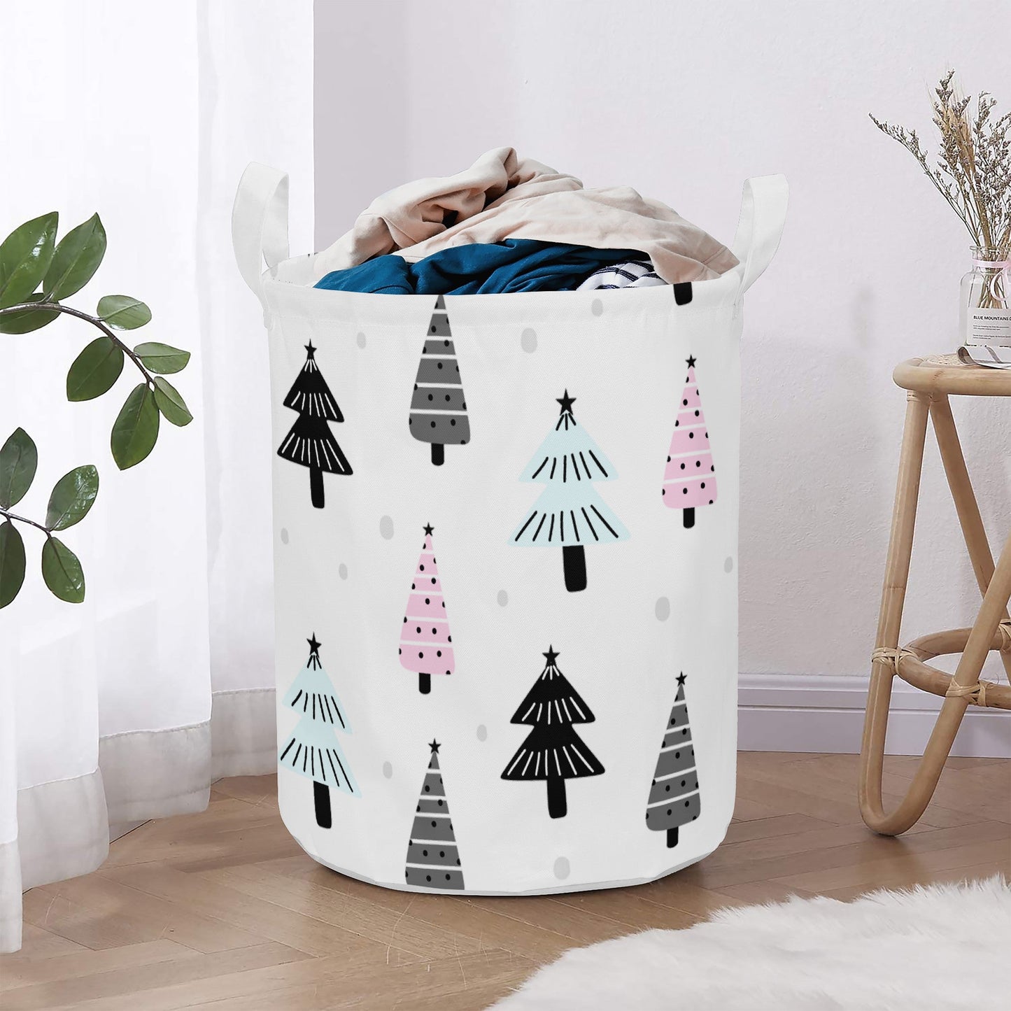 Round Laundry Basket Christmas trees Home-clothes-jewelry