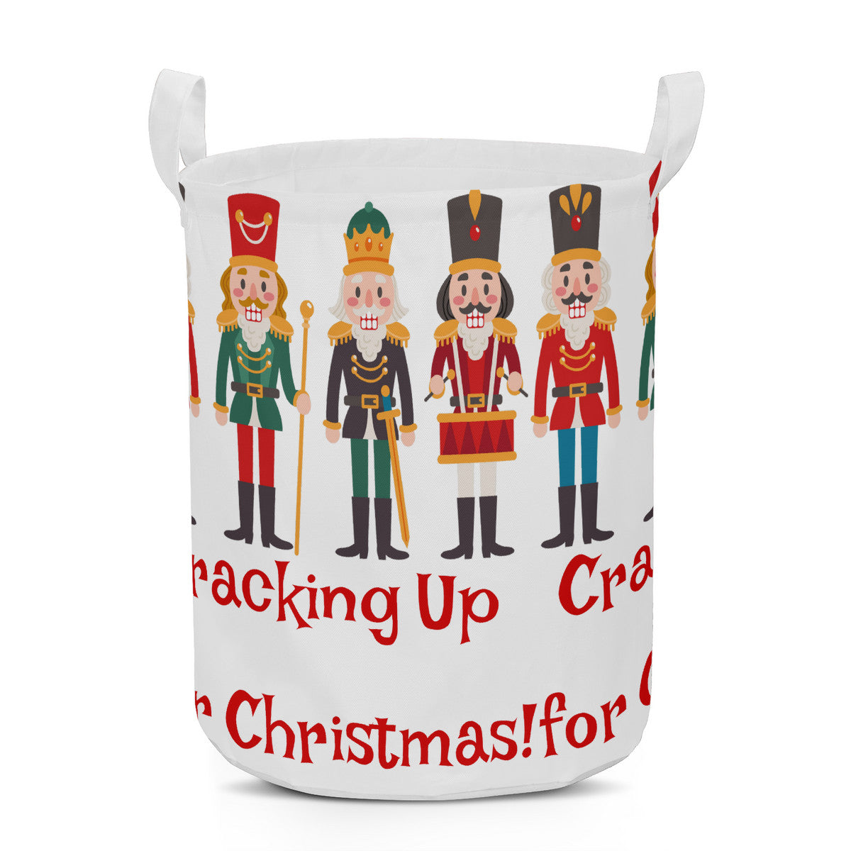 Round Laundry Basket Cracking up for Christmas Nutcrackers decoration Home-clothes-jewelry