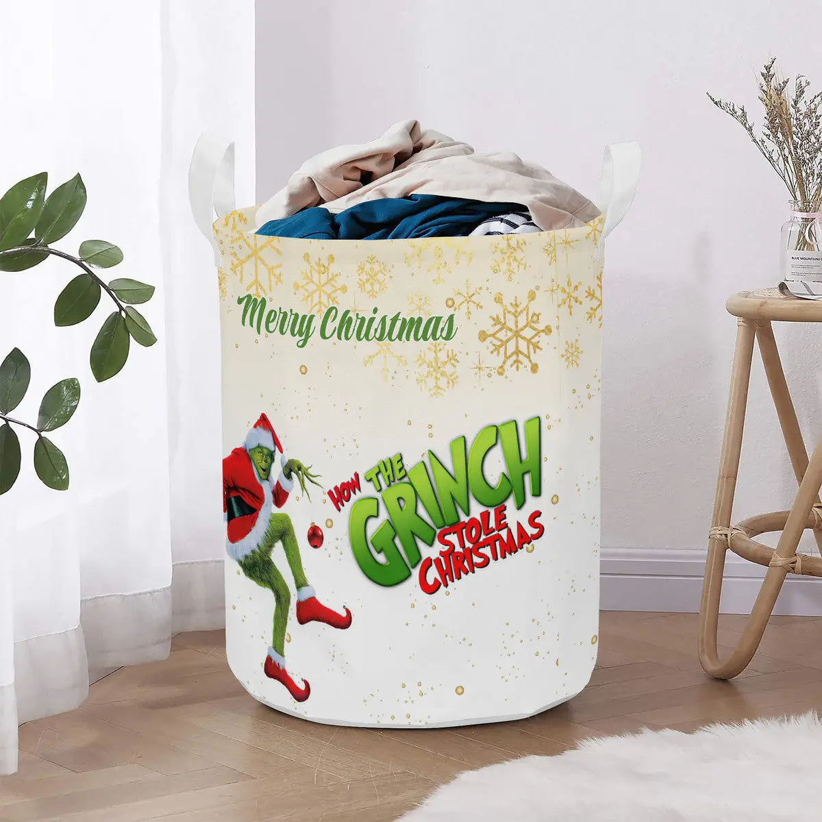 Round Laundry Basket How the Grinch stole Christmas Home-clothes-jewelry