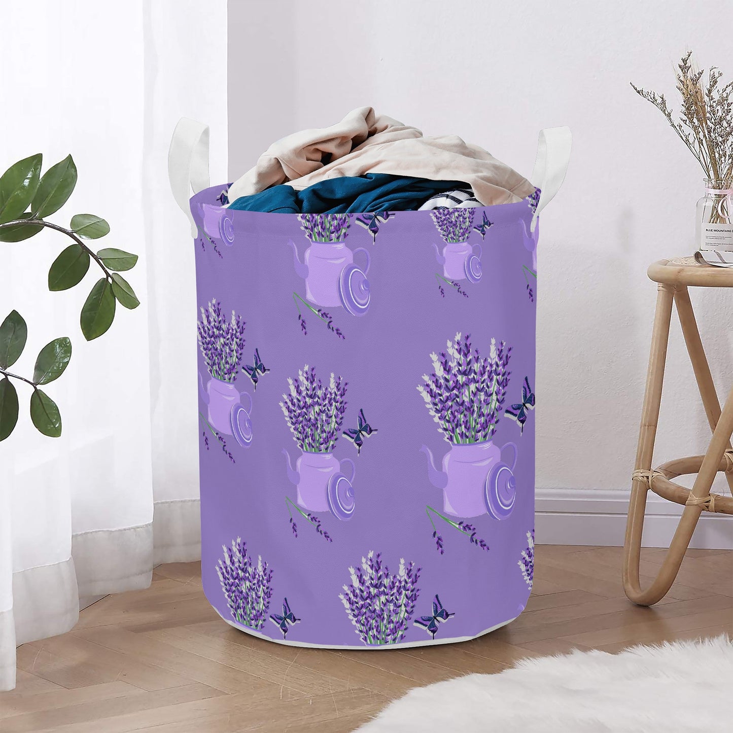 Round Laundry Basket Lavender decoration Home-clothes-jewelry