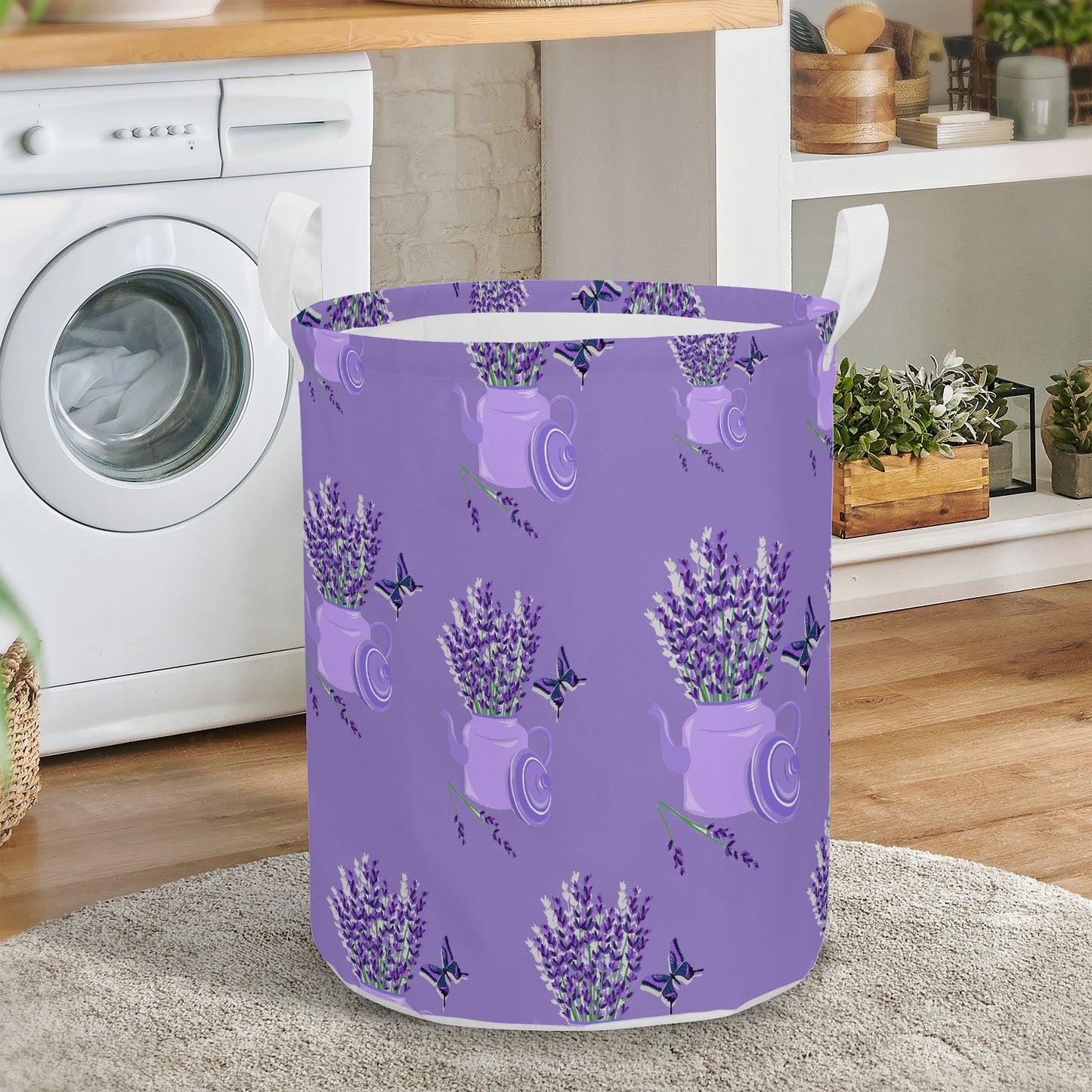 Round Laundry Basket Lavender decoration Home-clothes-jewelry