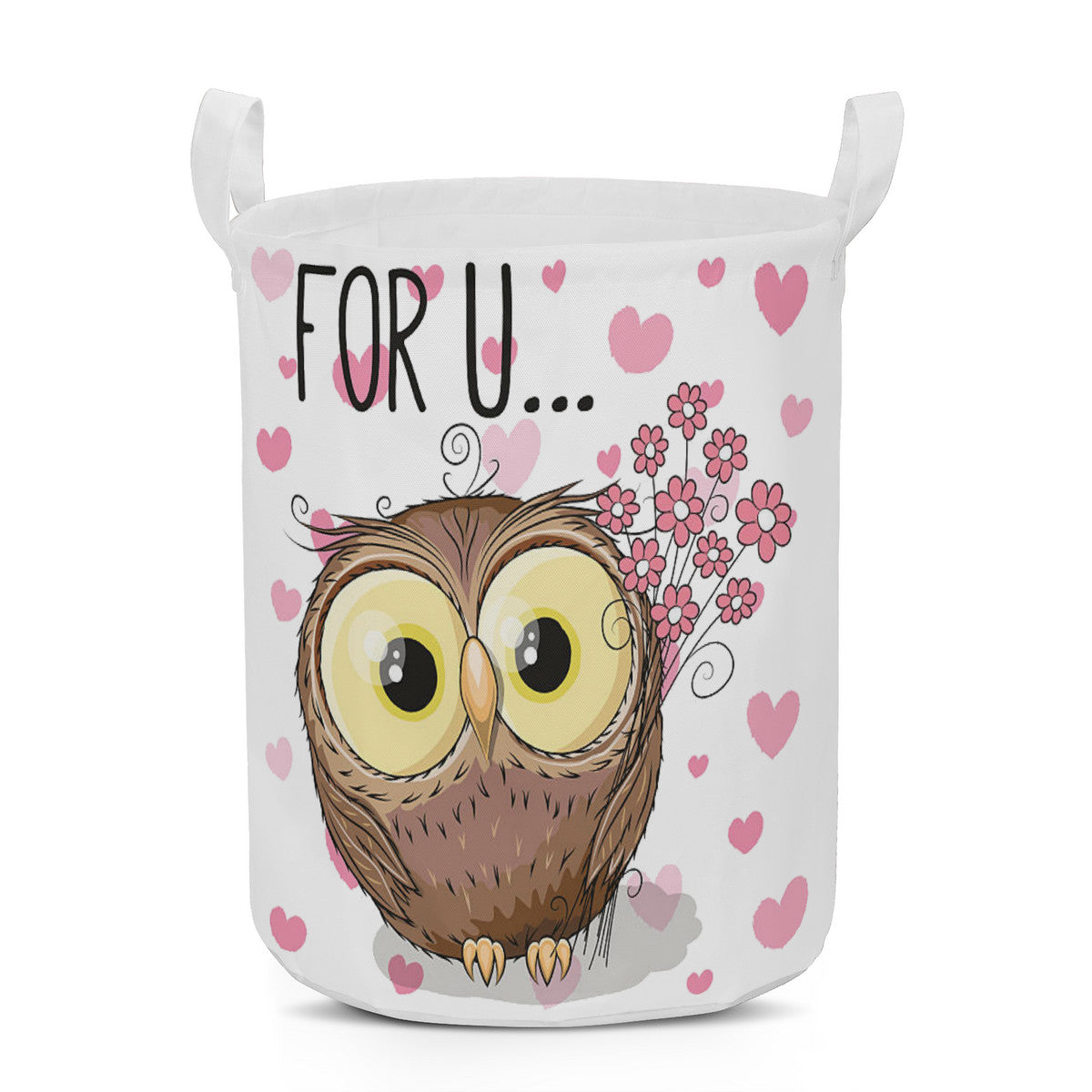 Round Laundry Basket Owl for you, Valentine&