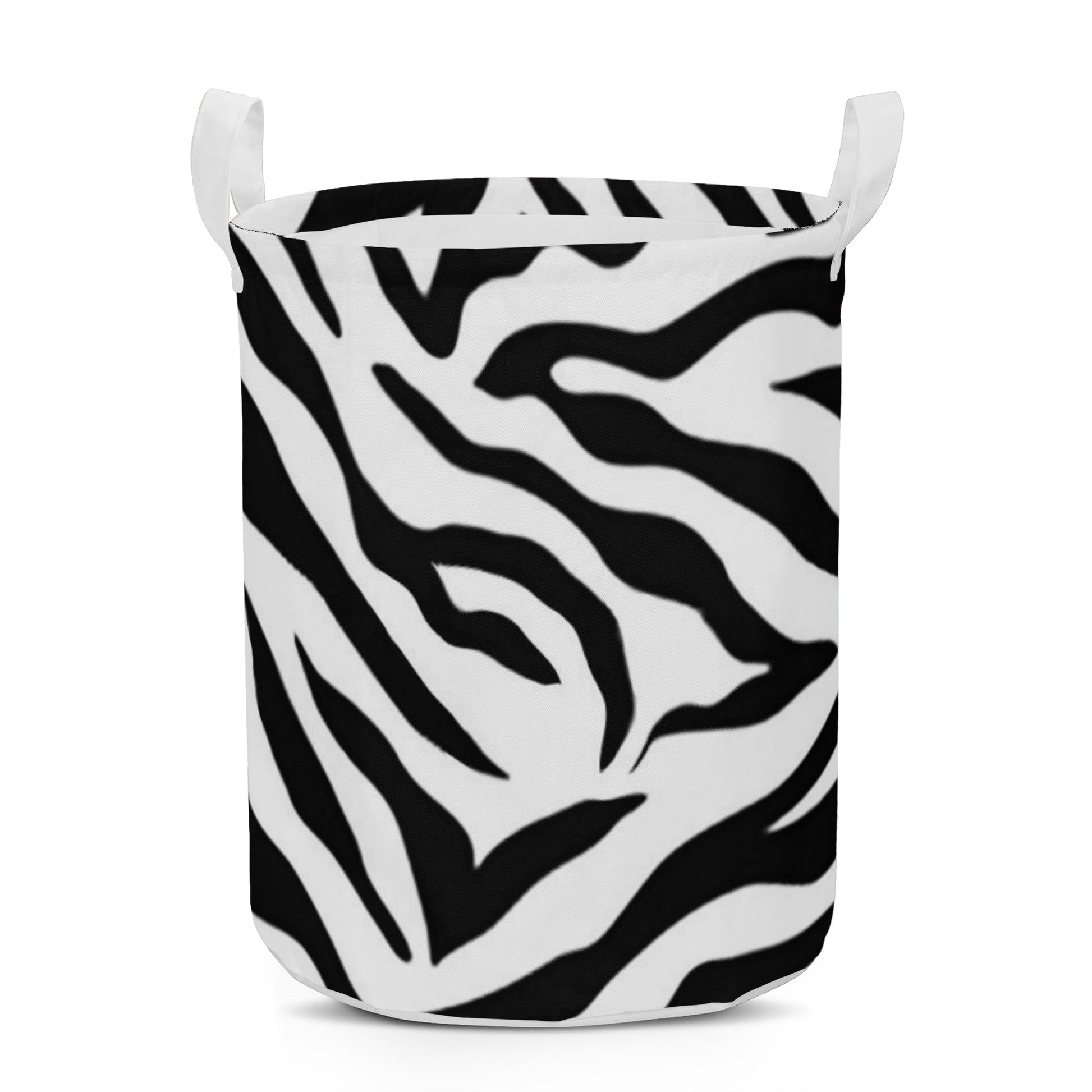 Round Laundry Basket Tiger black white Home-clothes-jewelry