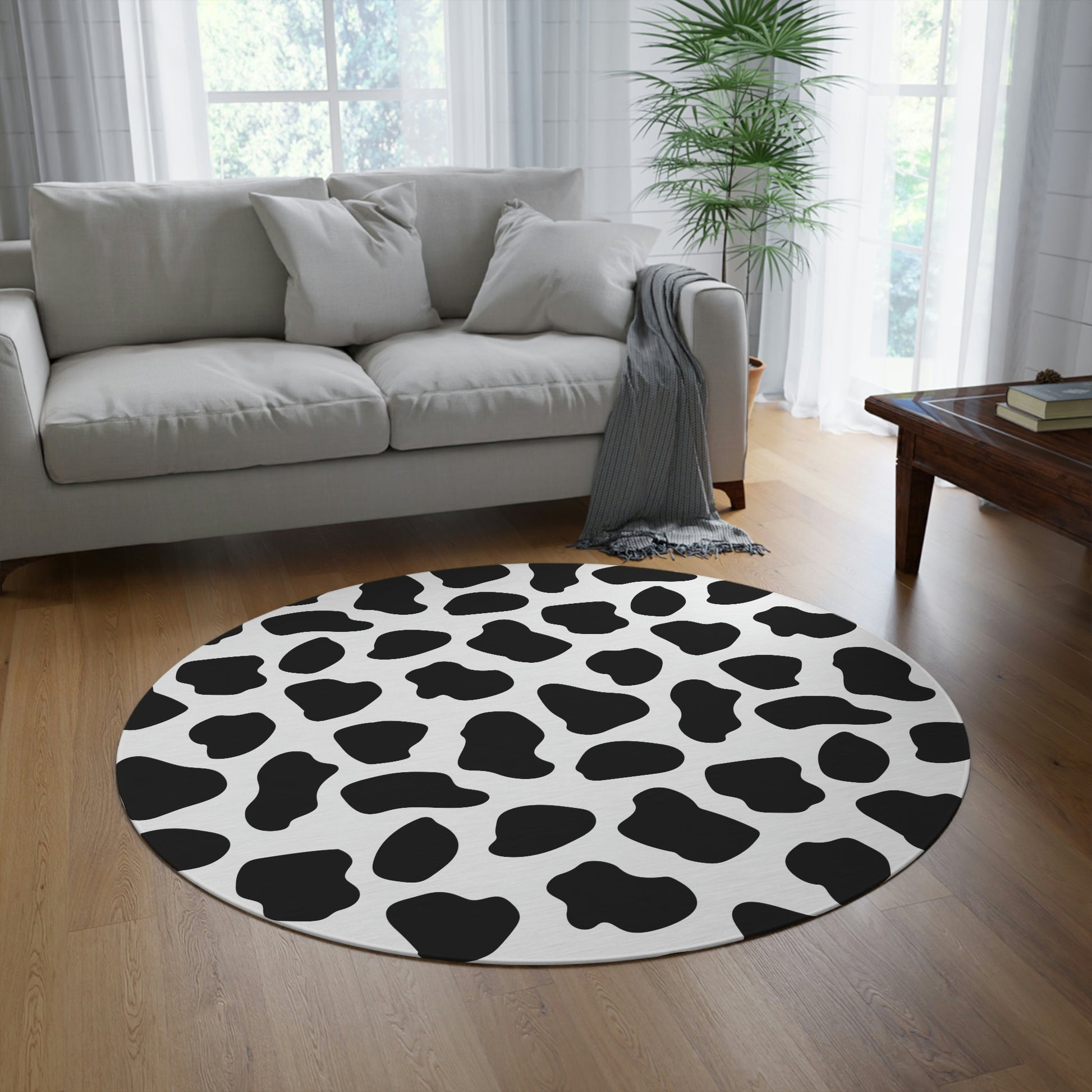 Round Rug Cow print Home-clothes-jewelry