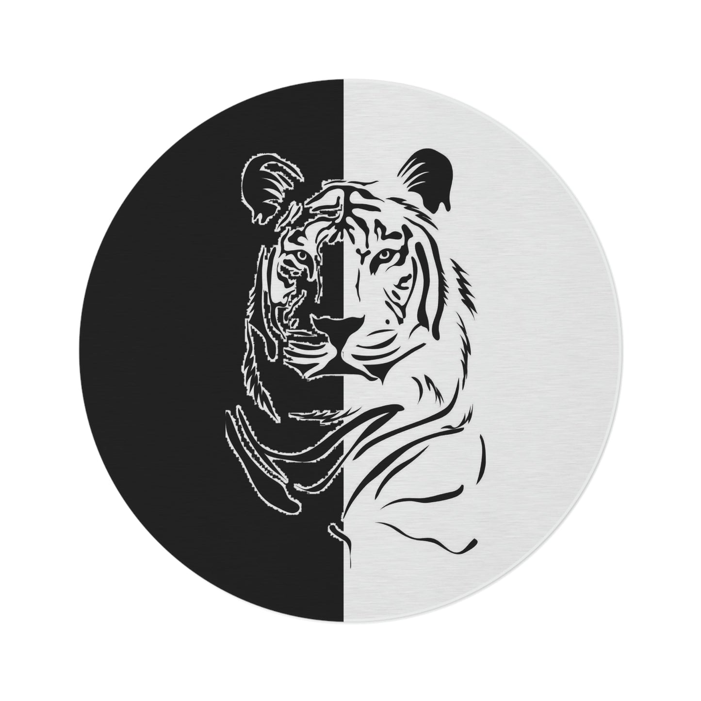 Round Rug Tiger Black White Home-clothes-jewelry