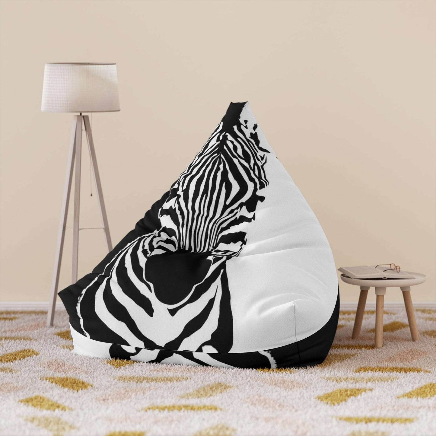 Safari Chic: Transform Your Bean Bag Chair with a Zebra Print Cover! Home-clothes-jewelry