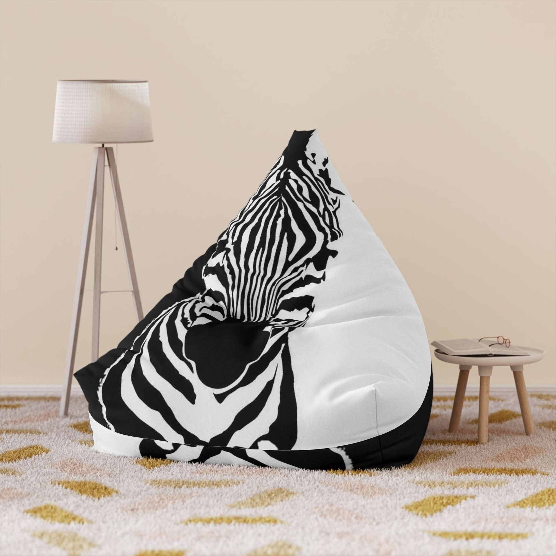 Safari Chic: Transform Your Bean Bag Chair with a Zebra Print Cover! Home-clothes-jewelry