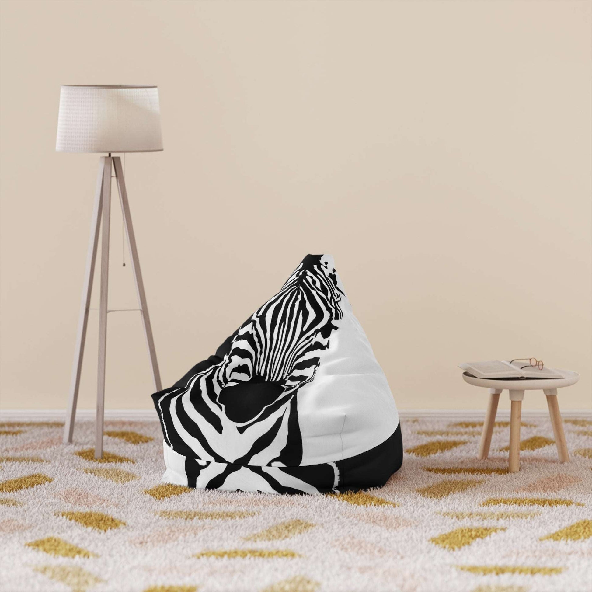 Safari Chic: Transform Your Bean Bag Chair with a Zebra Print Cover! Home-clothes-jewelry