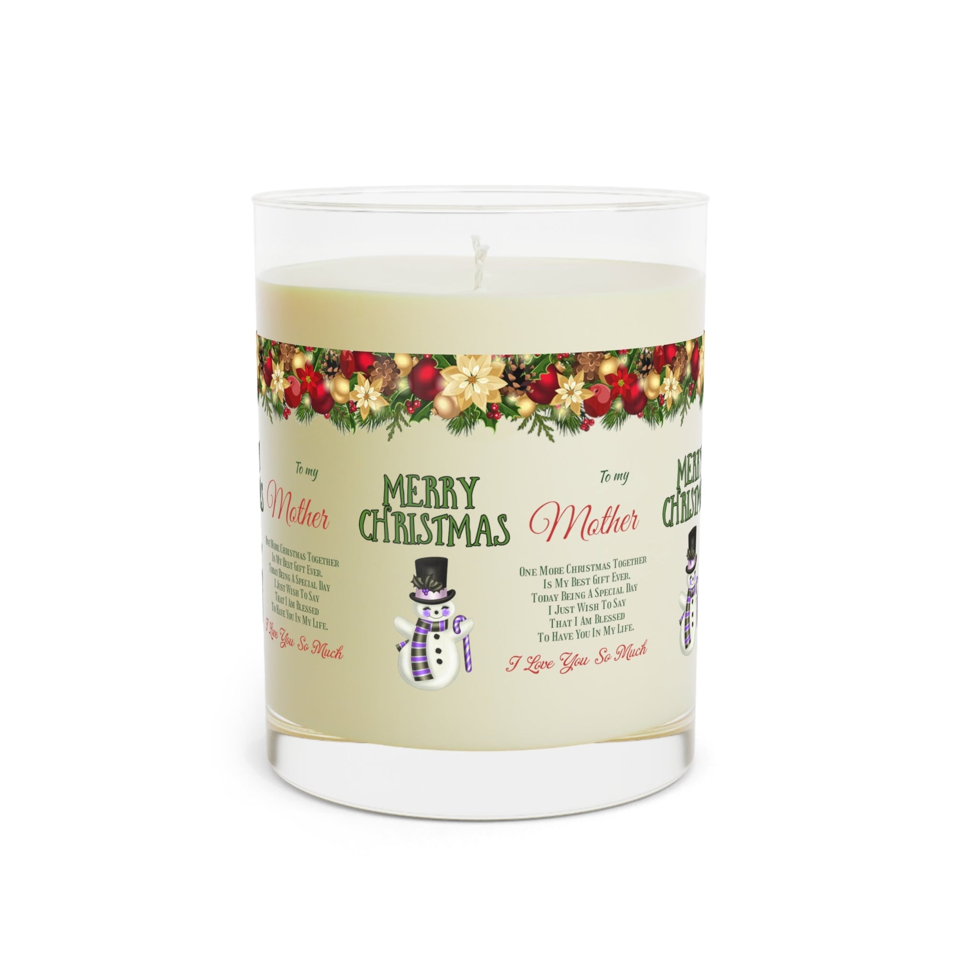 Scented Candle - Full Glass, 11oz Merry Christmas to my Mother Home-clothes-jewelry