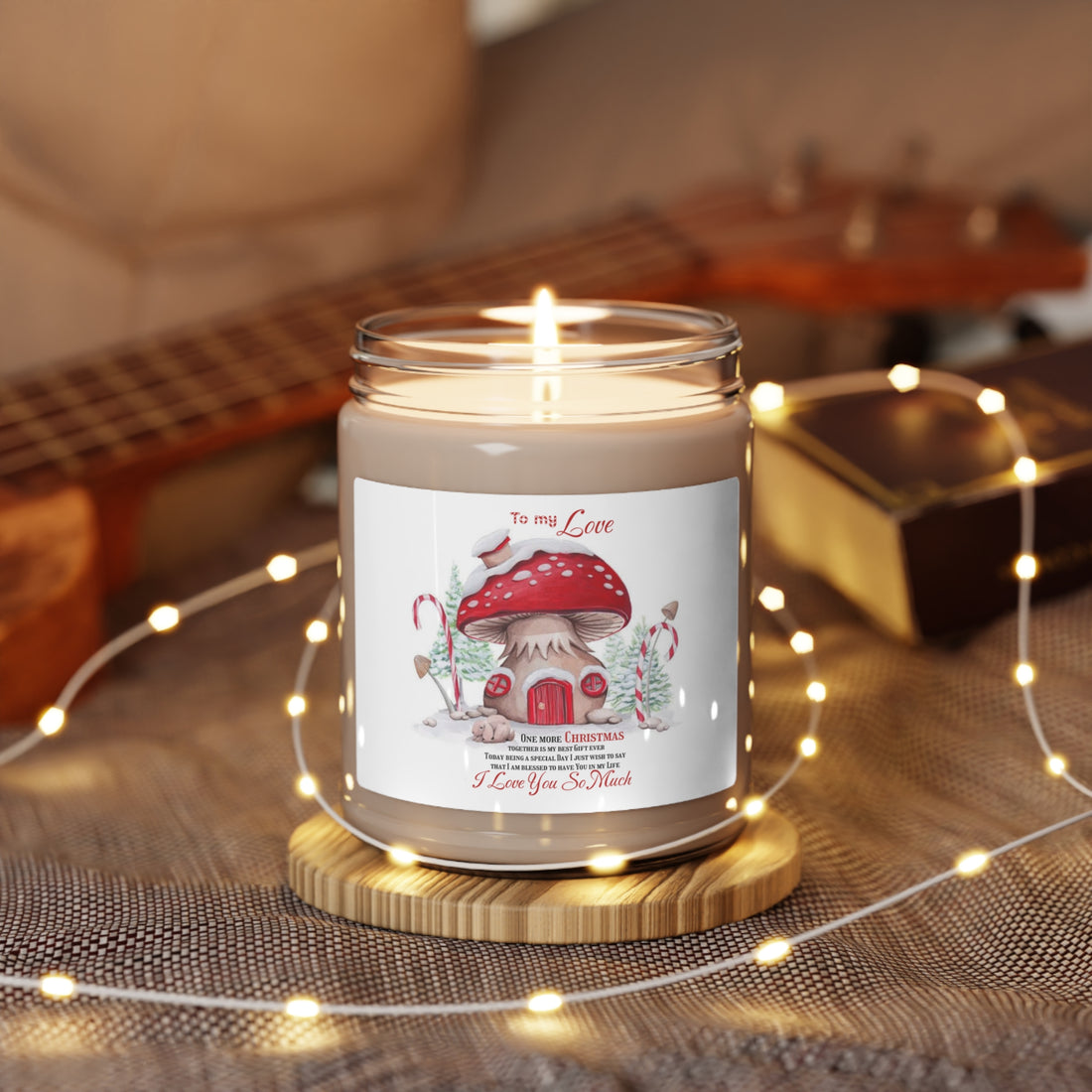 Scented Soy Candle, 9oz Christmas decoration I love You so much Home-clothes-jewelry