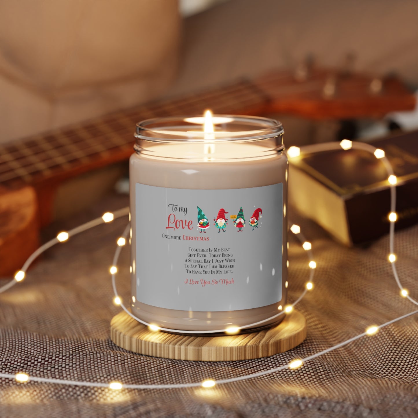Scented Soy Candle, To my Love One more Christmas together Home-clothes-jewelry