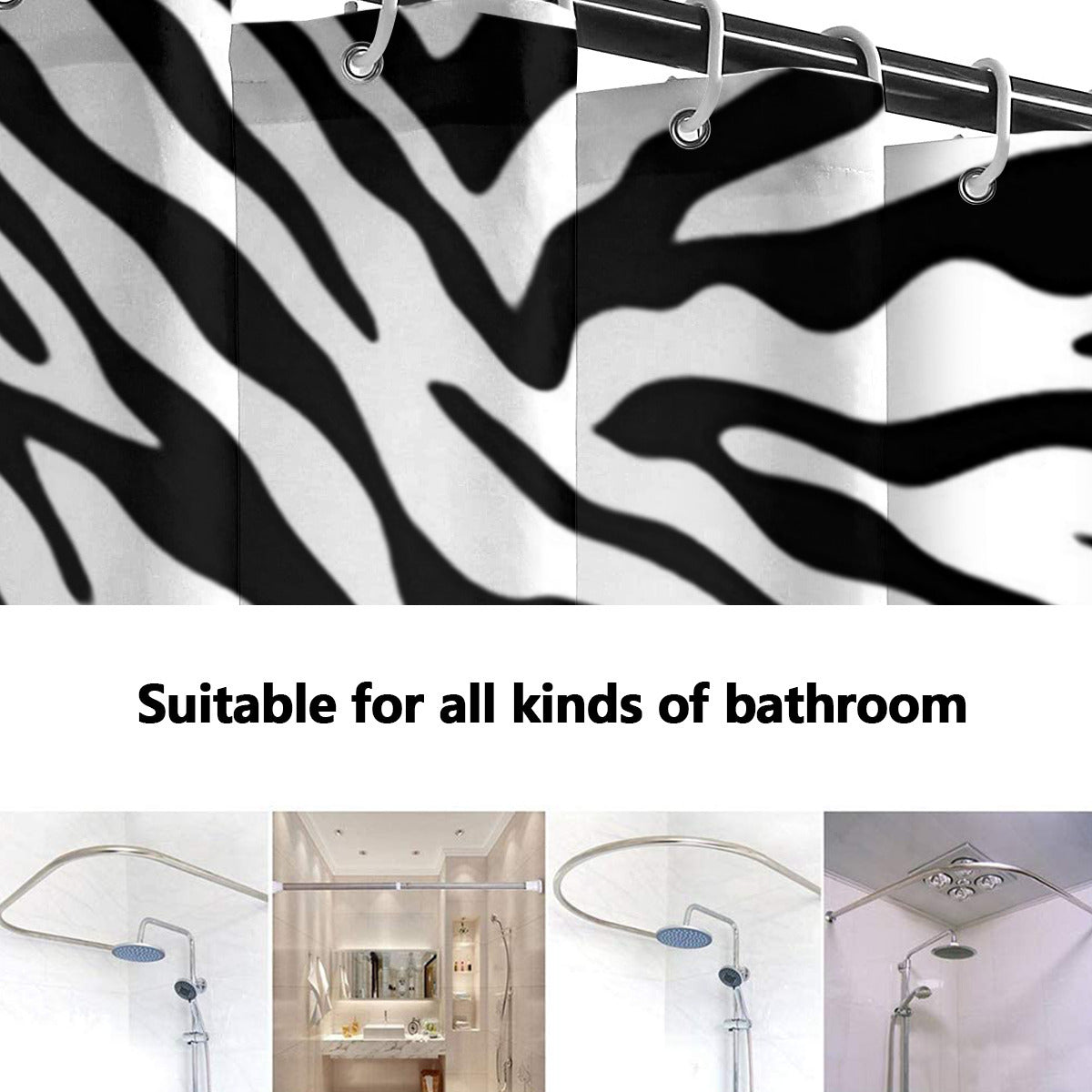 Shower Curtain Zebra, Tiger decoration Home-clothes-jewelry