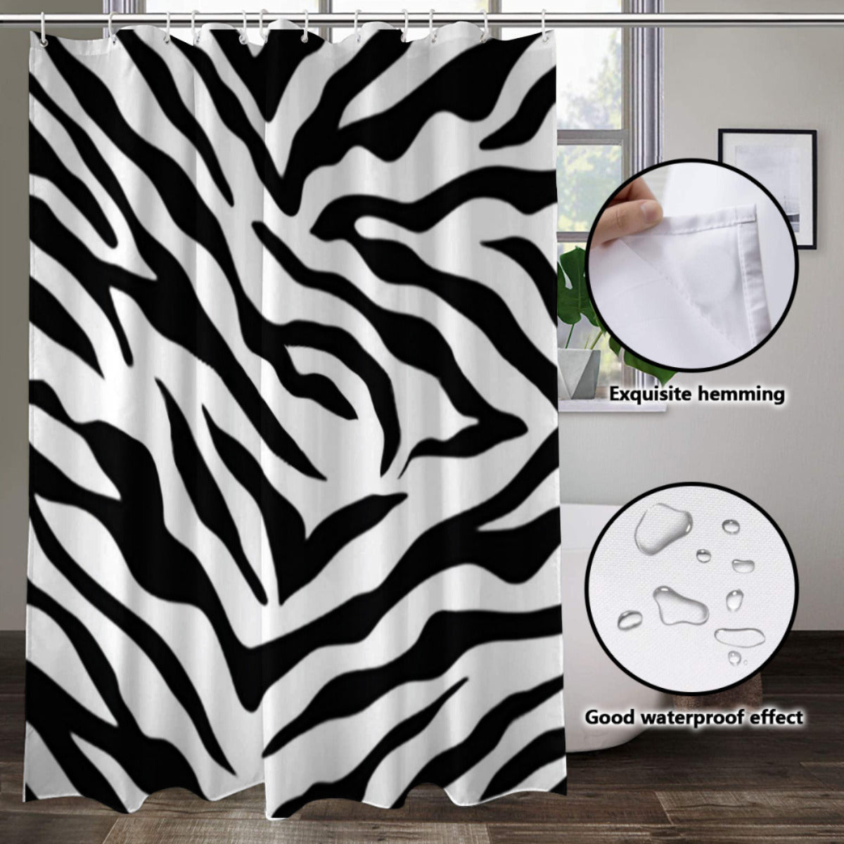 Shower Curtain Zebra, Tiger decoration Home-clothes-jewelry