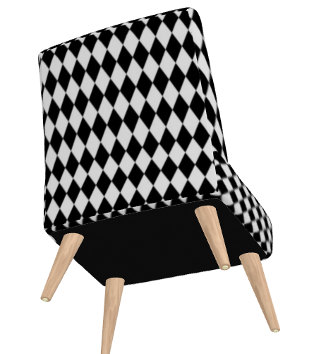 Occasional Chair Black and White harlequin decor