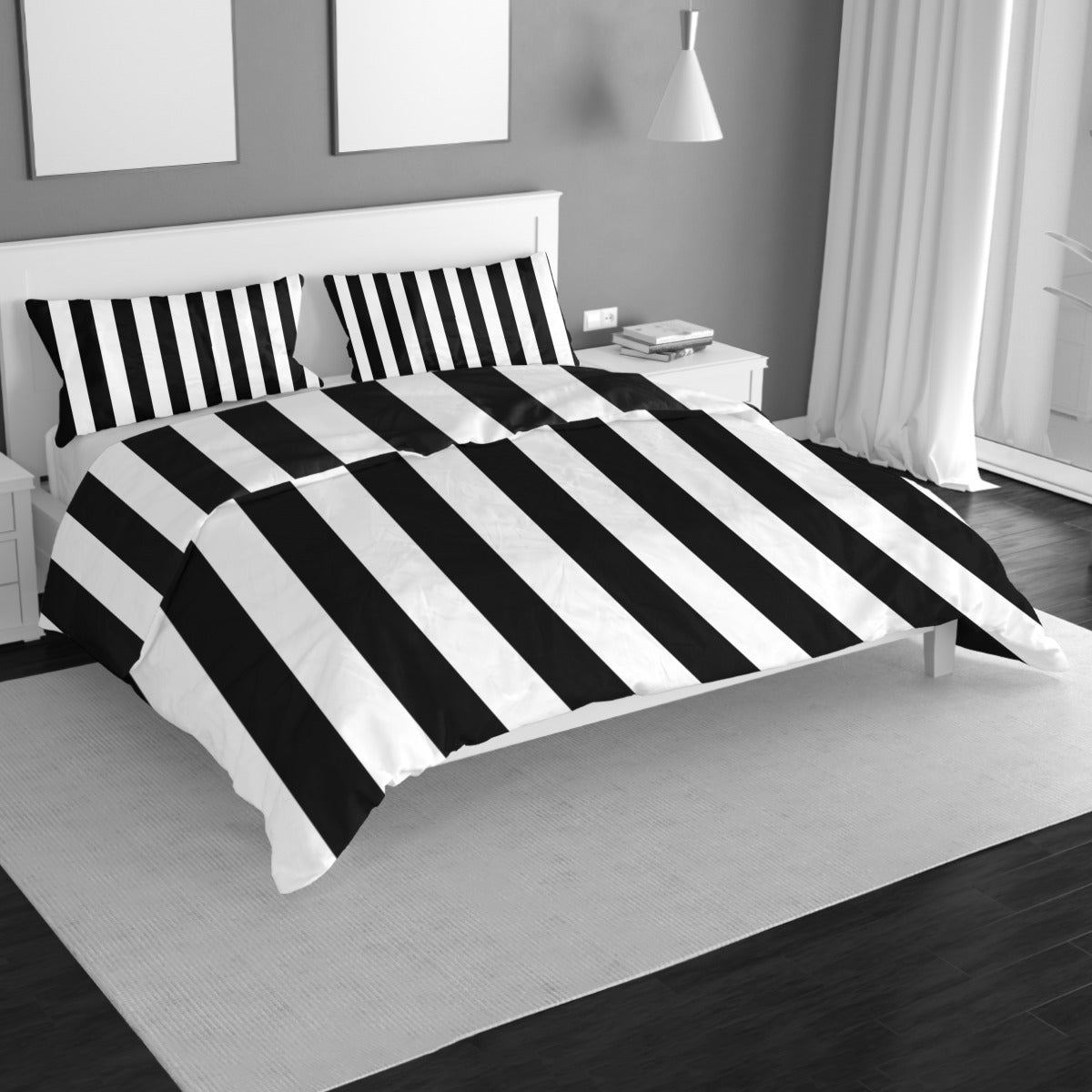 Stripes black and white Beddings Home-clothes-jewelry