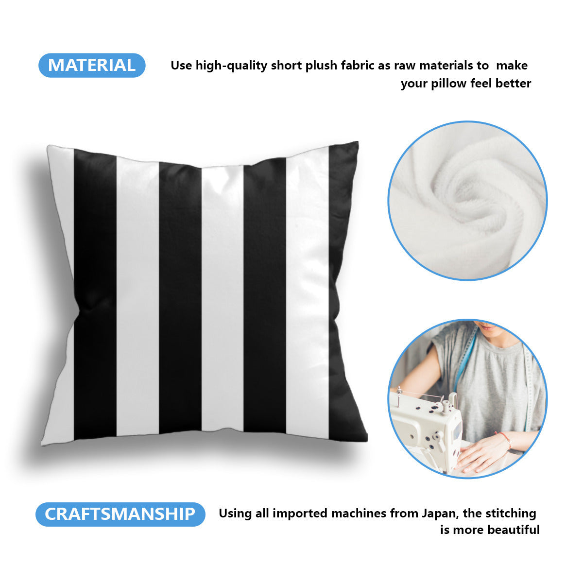 Stripes black and white Chair Cushion cover set Home-clothes-jewelry