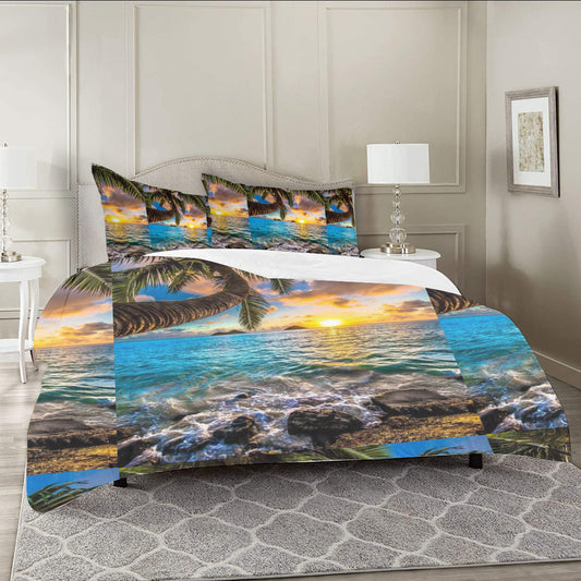 Sunset, Printed Duvet Cover 3-Piece Set (60x80 Inch)｜ Polyester Home-clothes-jewelry