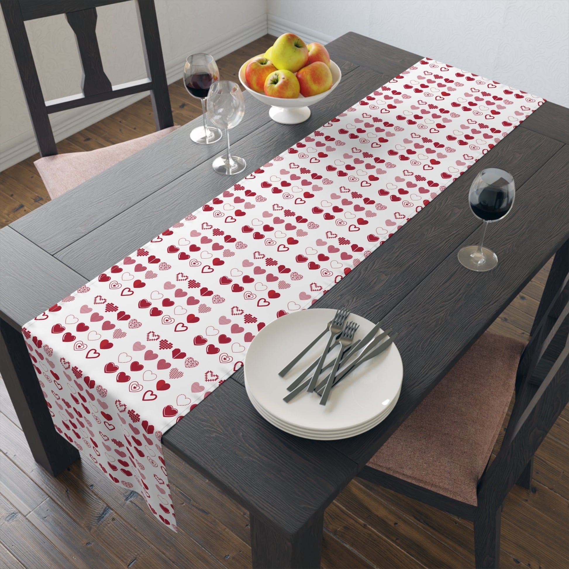 Table Runner (Cotton, Poly) Hearts Valentine Home-clothes-jewelry