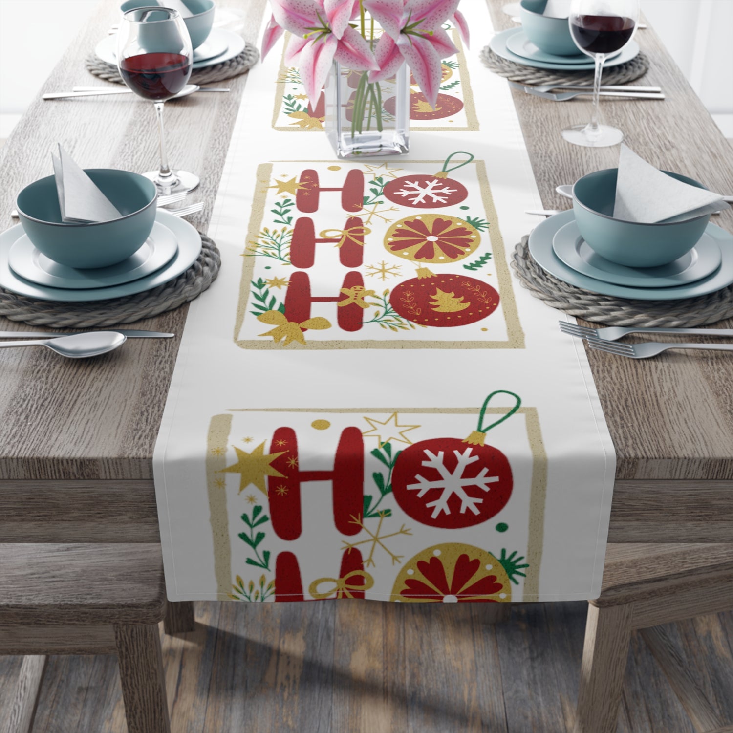 Table Runner (Cotton, Poly)Ho ho Christmas decoration Home-clothes-jewelry