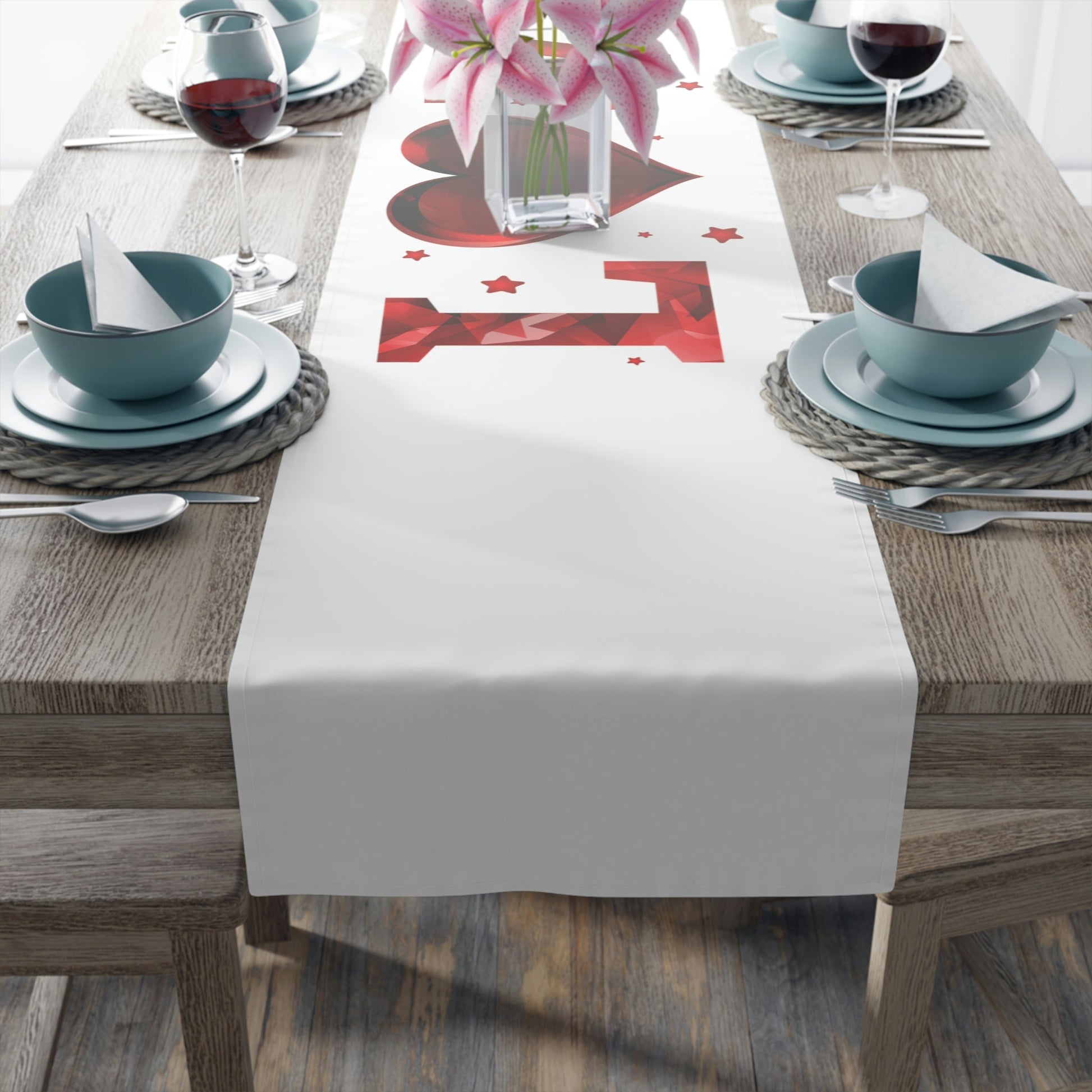 Table Runner (Cotton, Poly) Love Home-clothes-jewelry