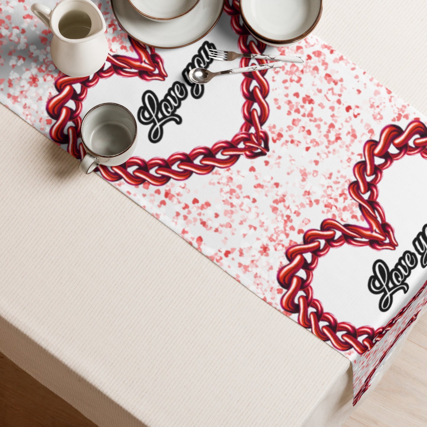 Table runner Love You, Valentine's day decoration Home-clothes-jewelry