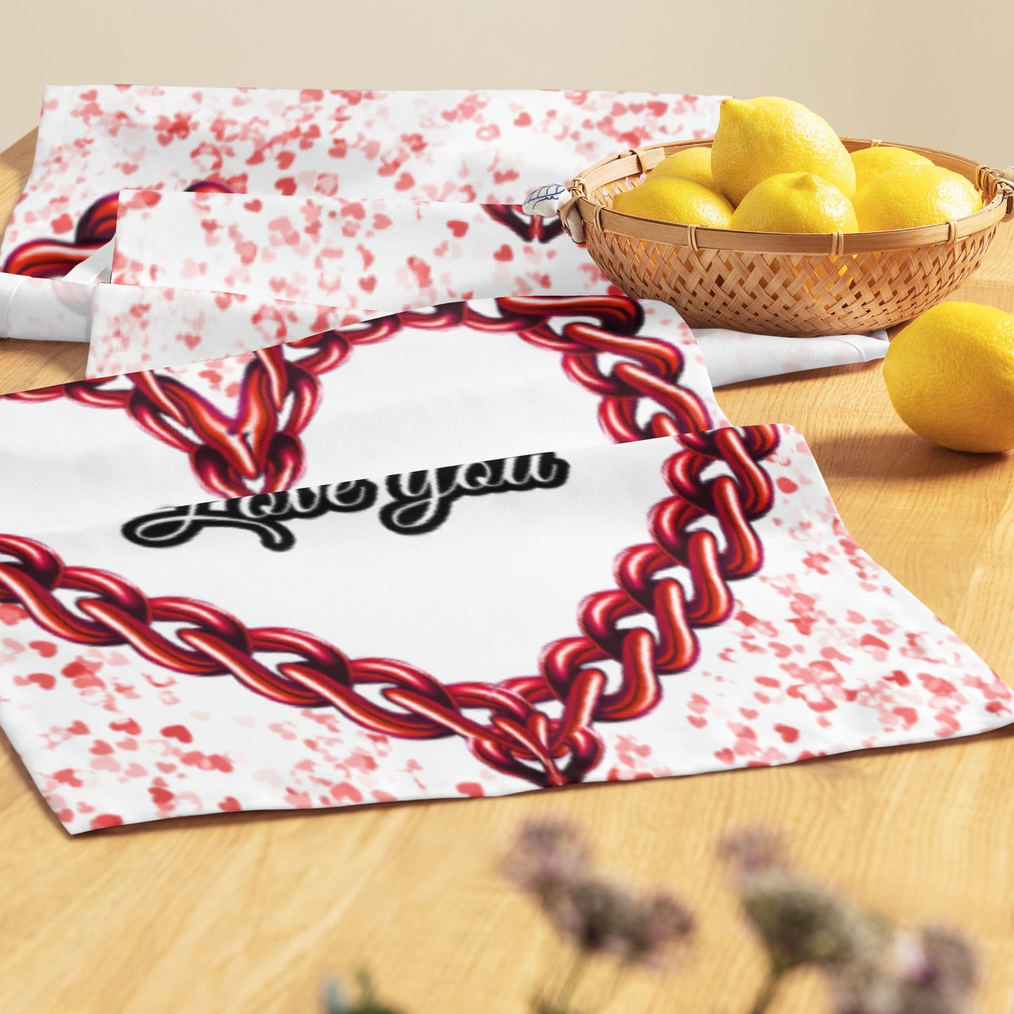 Table runner Love You, Valentine's day decoration Home-clothes-jewelry