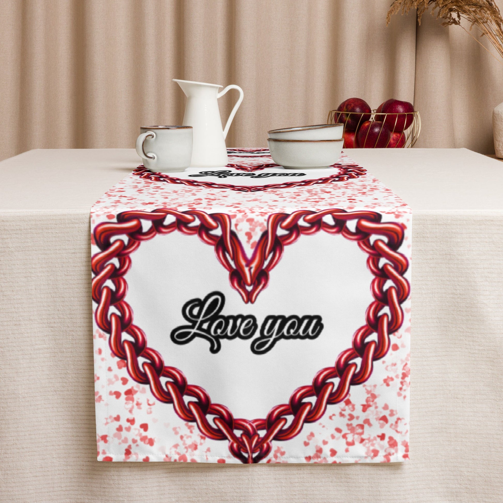 Table runner Love You, Valentine's day decoration Home-clothes-jewelry