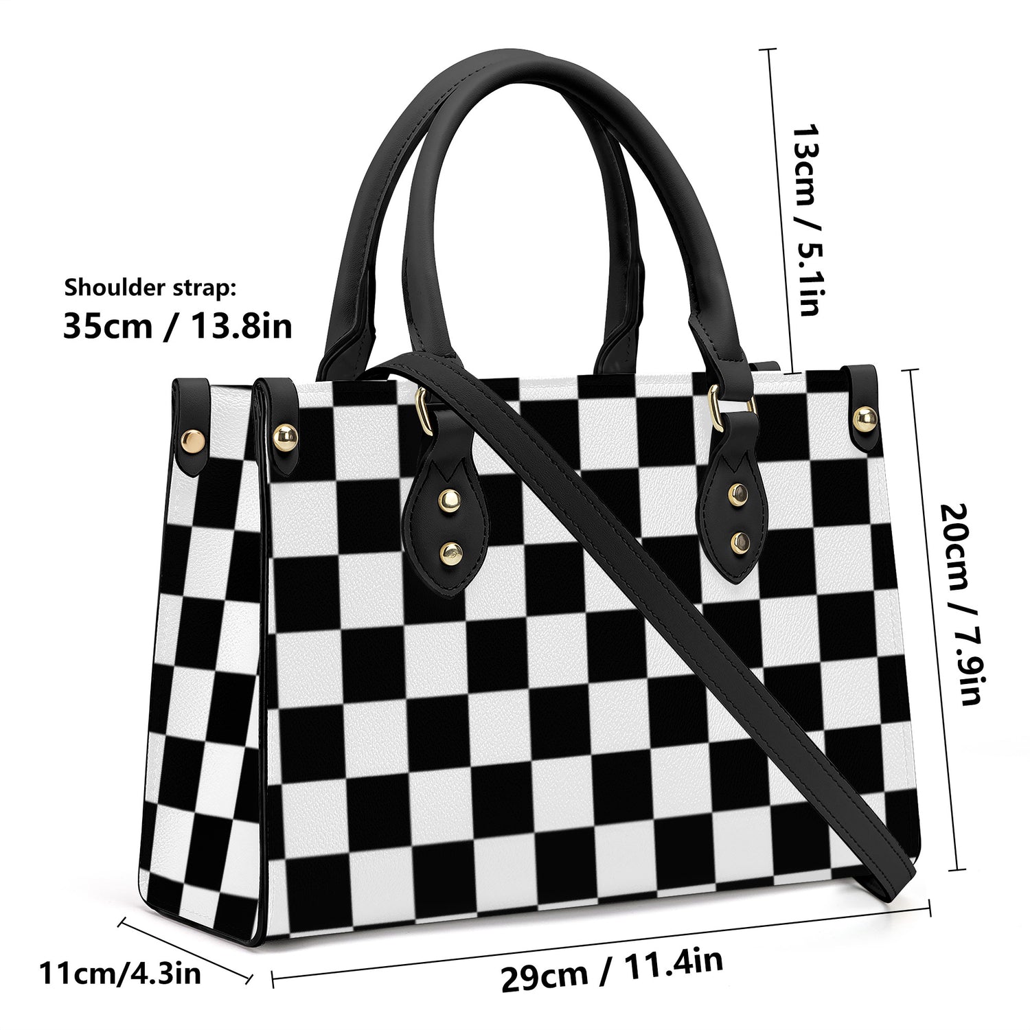 Luxury Women PU Tote Bag - Black