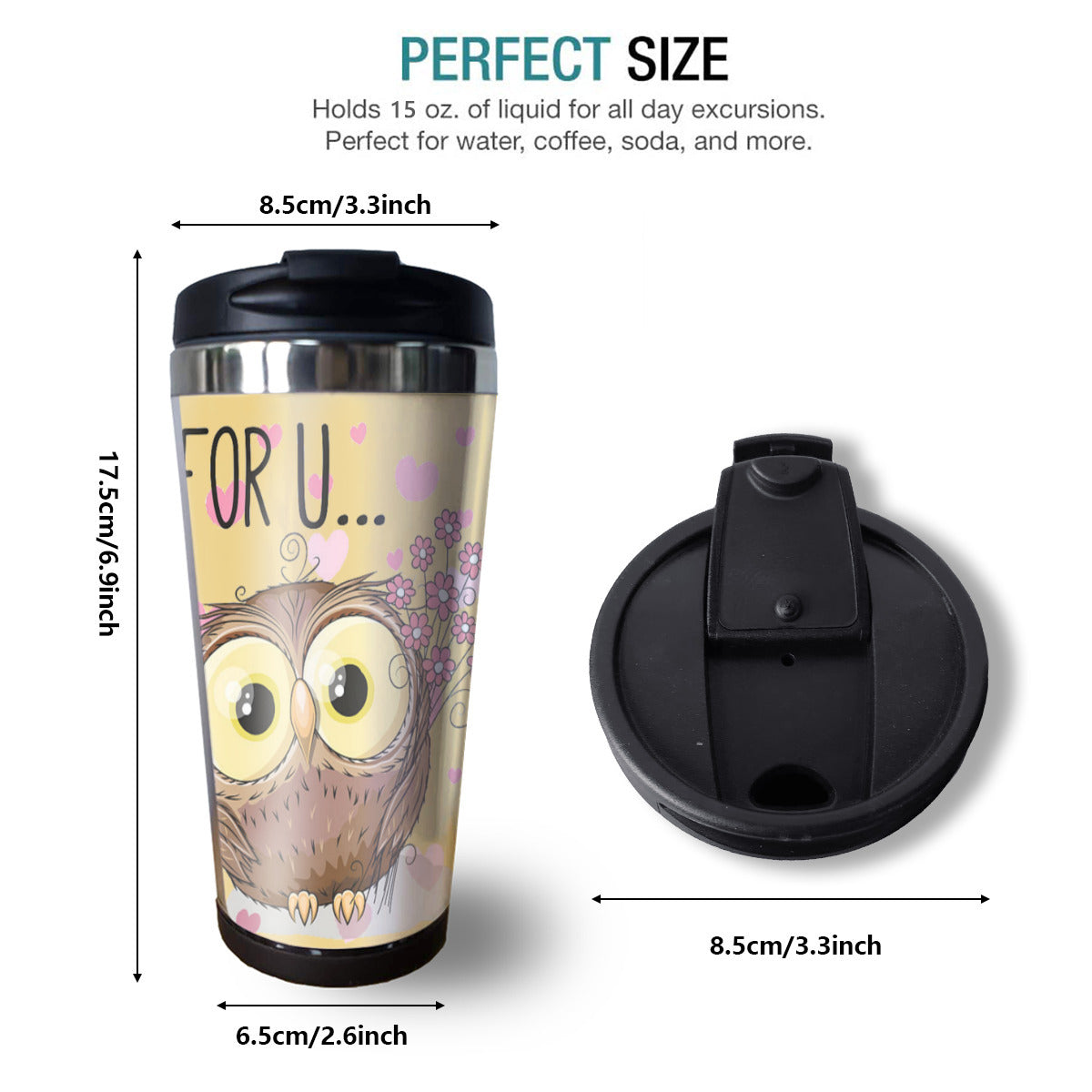 Travel Mug Owl for you,Valentine's day gift Home-clothes-jewelry