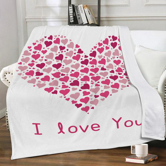 Trends Dual-sided Stitched Blanket I love You Home-clothes-jewelry