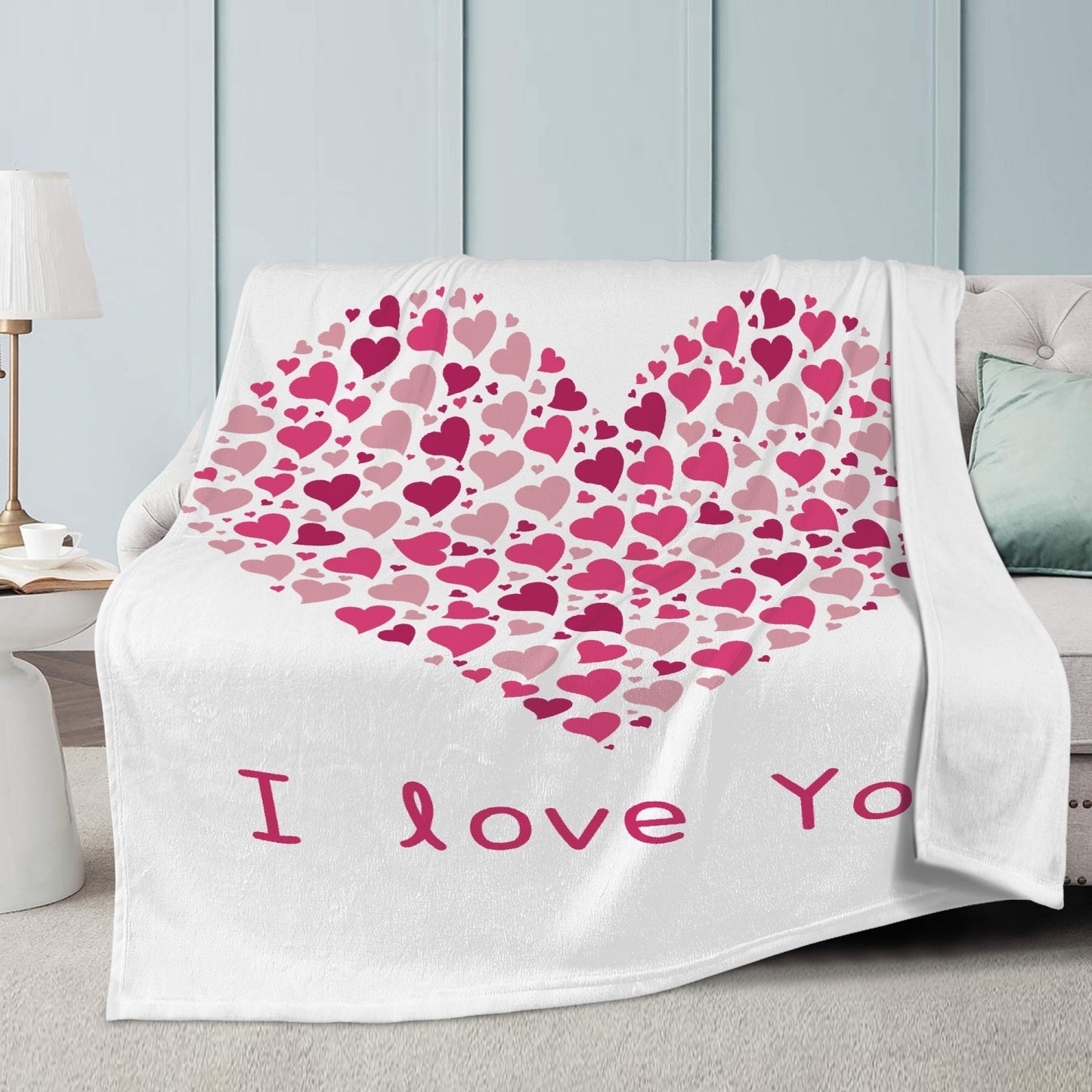 Trends Dual-sided Stitched Blanket I love You Home-clothes-jewelry