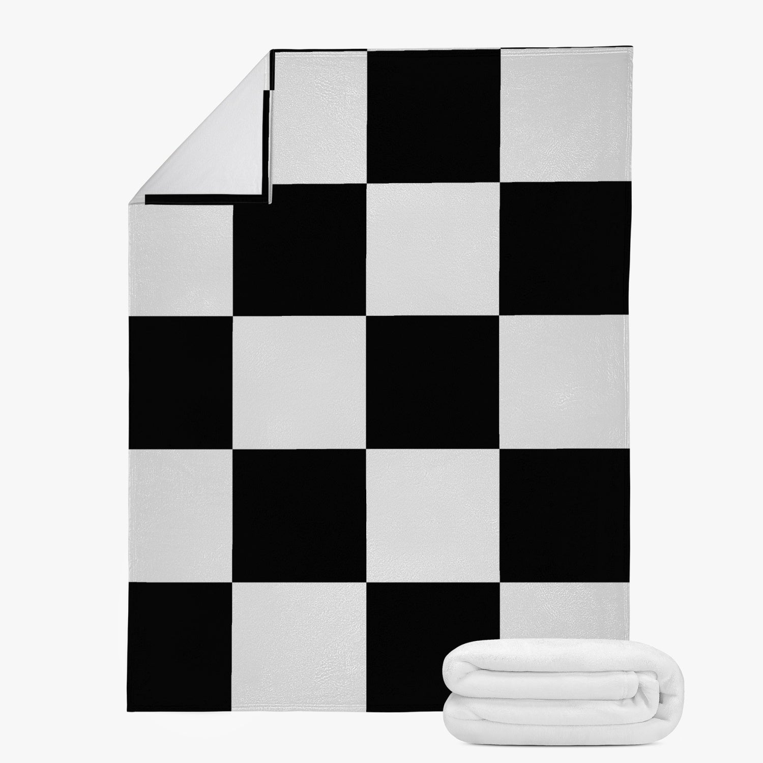 Trends Dual-sided Stitched Fleece Blanket Black and white Home-clothes-jewelry