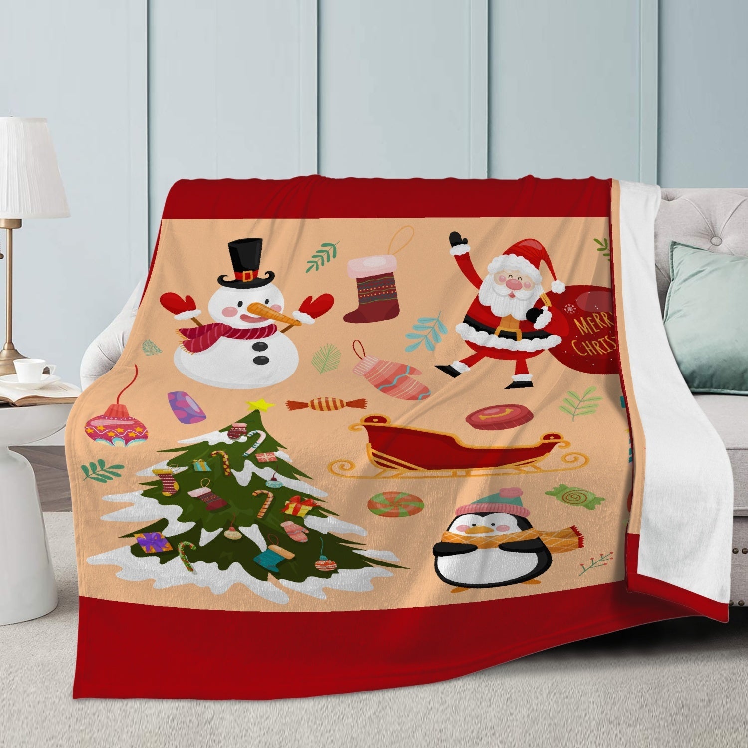 Trends Dual-sided Stitched Fleece Blanket Christmas Home-clothes-jewelry