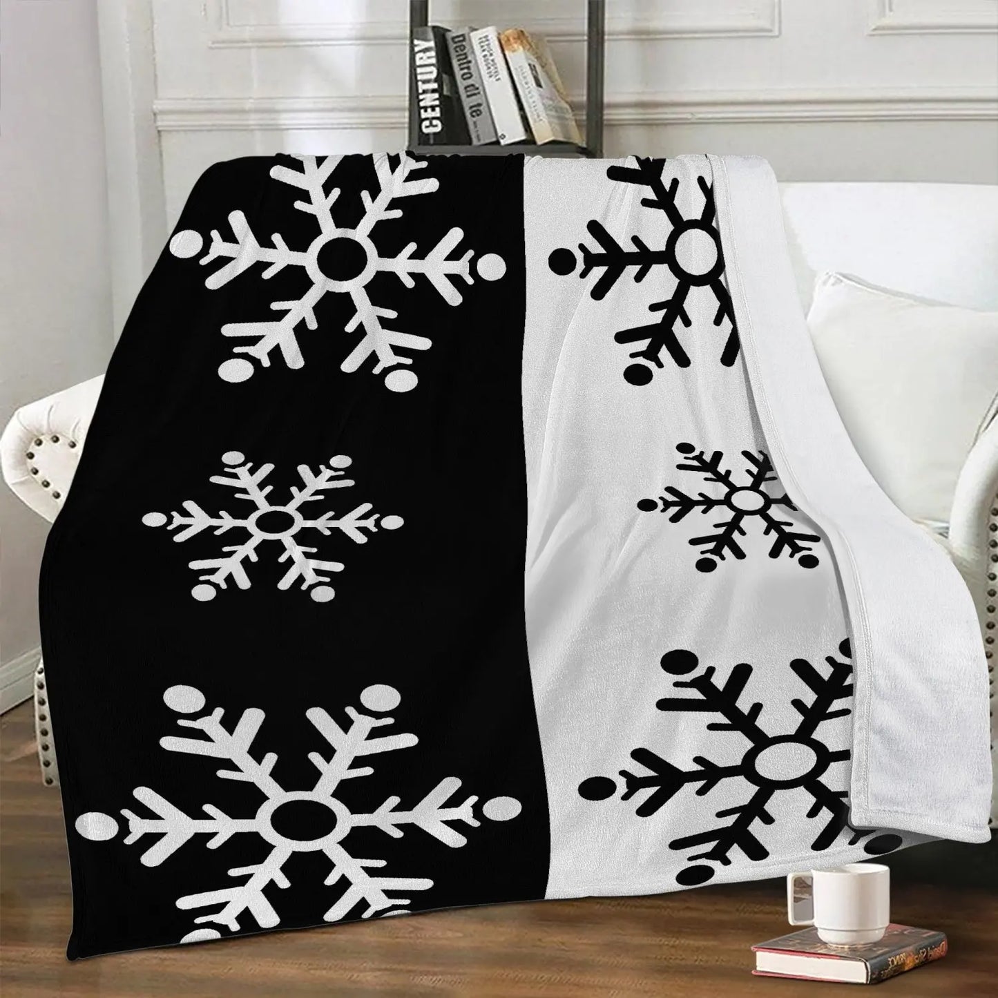 Trends Dual-sided Stitched Fleece Blanket Snowflakes Home-clothes-jewelry