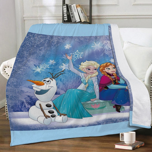 Trends Dual-sided Stitched Fleece Blanket Snowman Home-clothes-jewelry