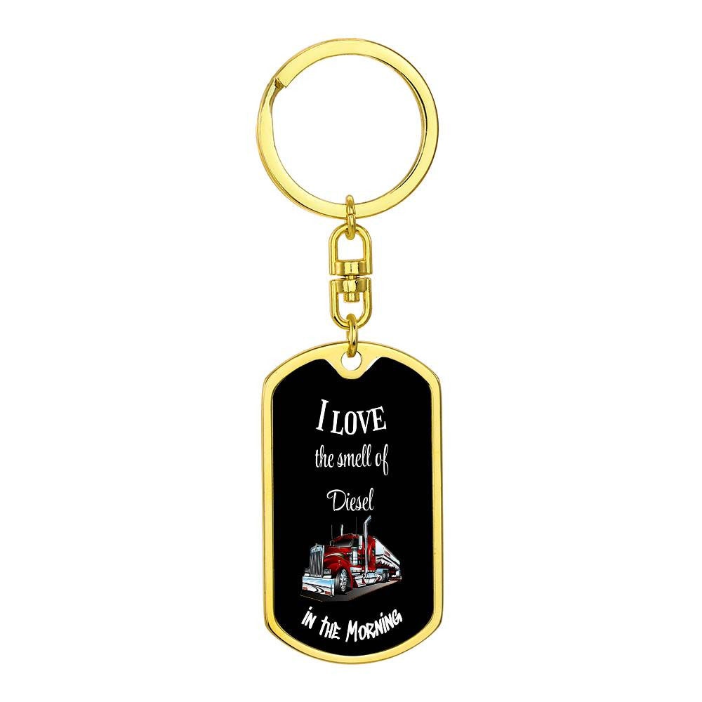 Trucker Keychain I love the smell of Diesel in the Morning Home-clothes-jewelry