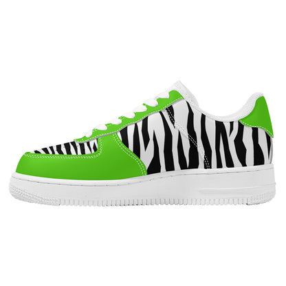 Low Top Unisex Sneakers Tiger decoration with green