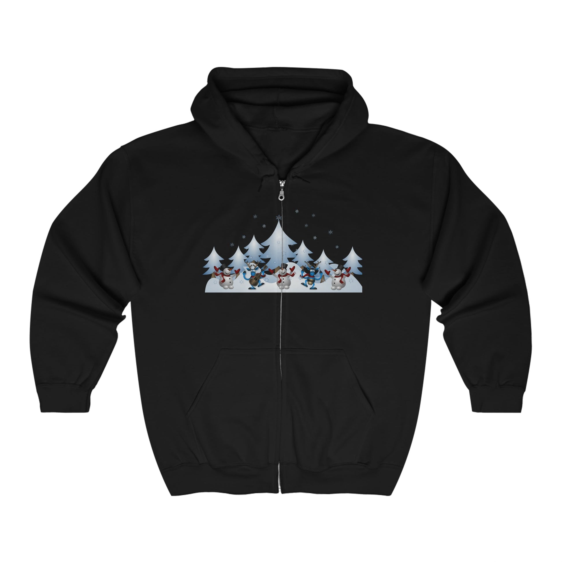 Unisex Heavy Blend™ Full Zip Hooded Sweatshirt Snowmen Home-clothes-jewelry