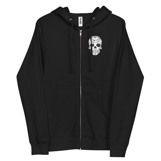 Unisex fleece zip up Hoodie Skull Home-clothes-jewelry