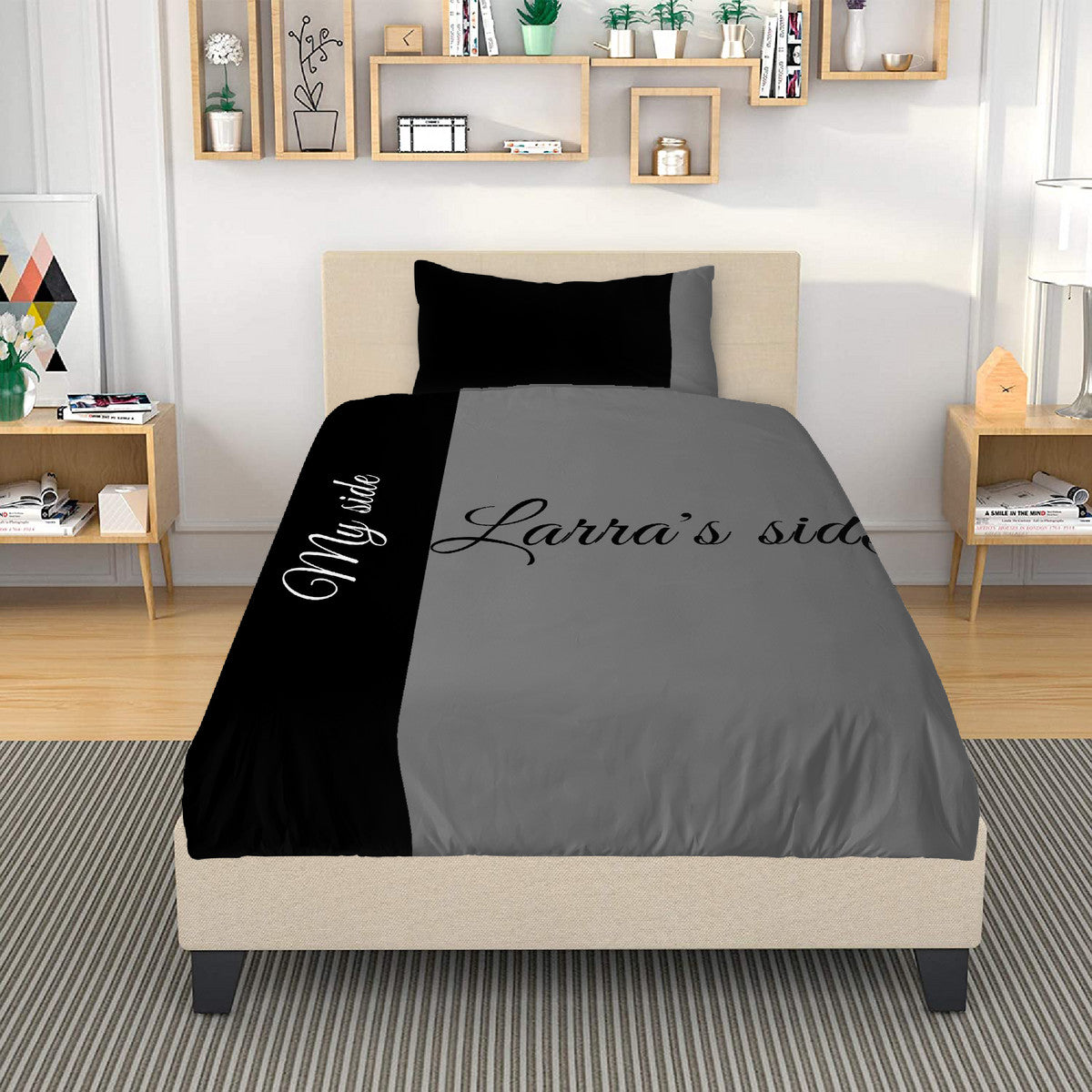 Bedding Customized Black Grey