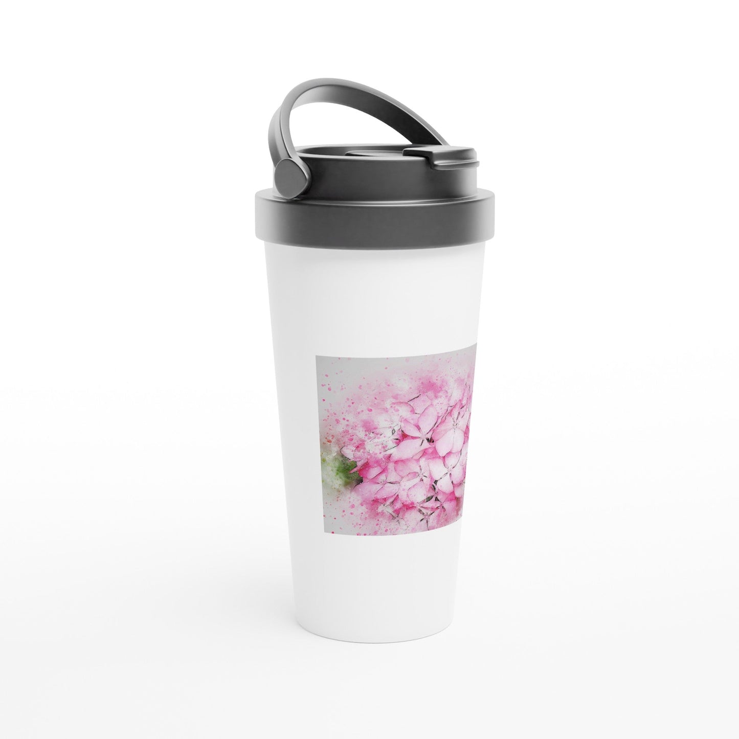 White 15oz Stainless Steel Travel Mug Hydrangea, Mother's Day Home-clothes-jewelry