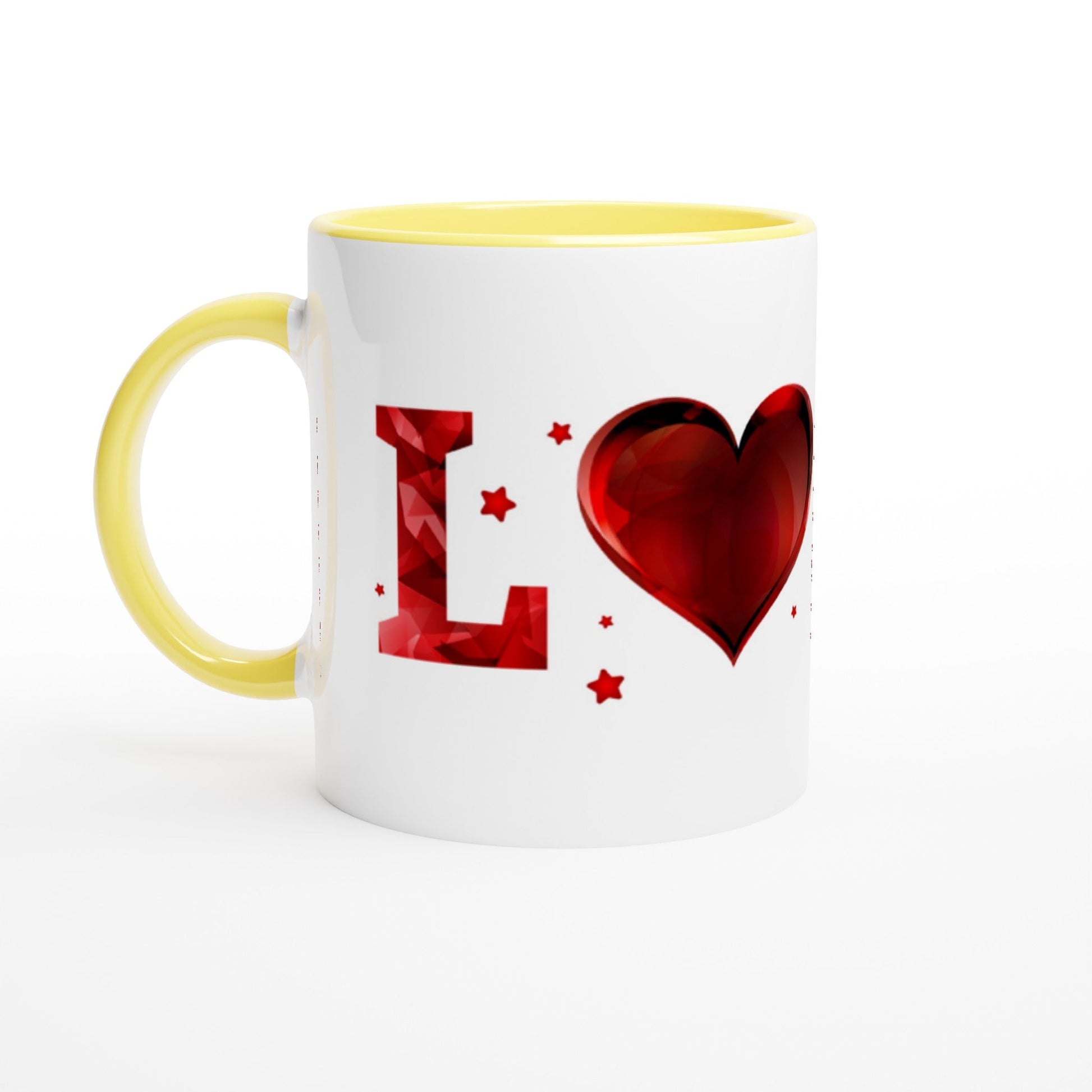 White Ceramic Mug with Color Inside, Love, Valentine's day gift, Birthday, Family, Anniversary, Wedding, friends gift Home-clothes-jewelry