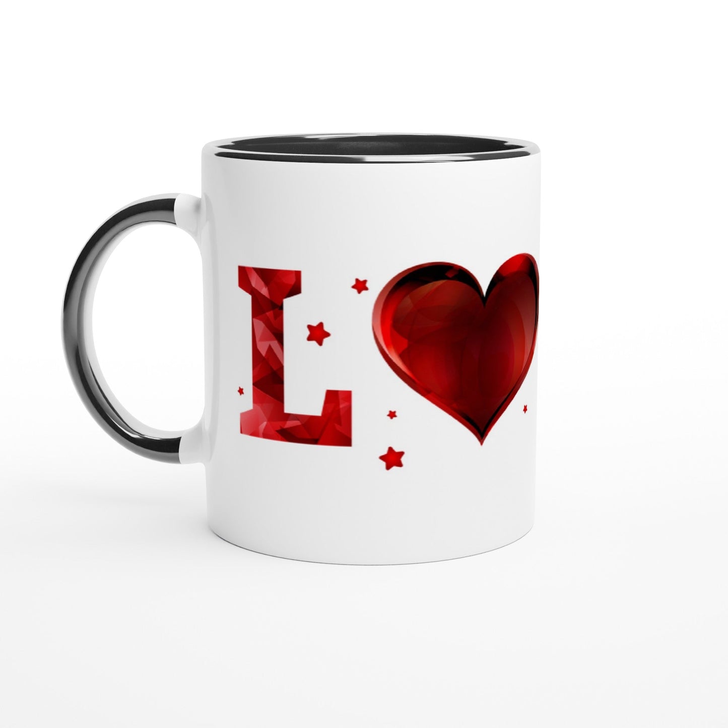 White Ceramic Mug with Color Inside, Love, Valentine's day gift, Birthday, Family, Anniversary, Wedding, friends gift Home-clothes-jewelry