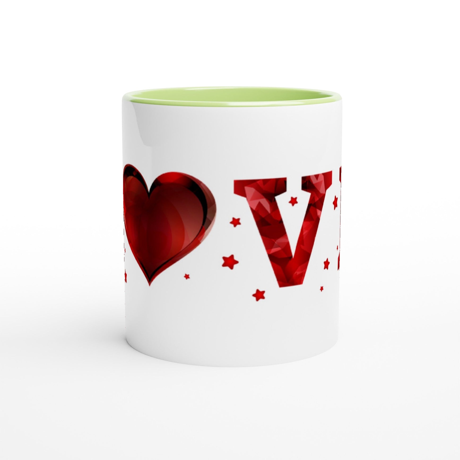 White Ceramic Mug with Color Inside, Love, Valentine's day gift, Birthday, Family, Anniversary, Wedding, friends gift Home-clothes-jewelry