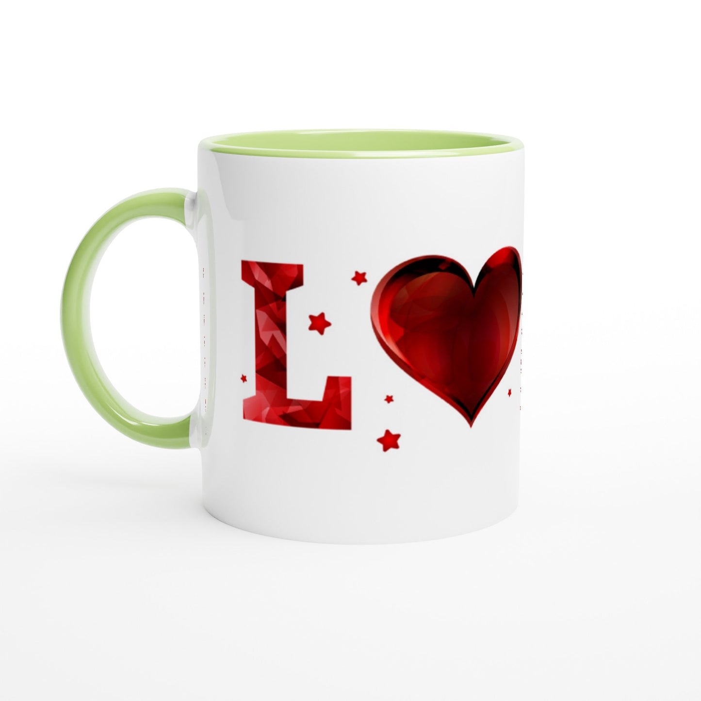 White Ceramic Mug with Color Inside, Love, Valentine's day gift, Birthday, Family, Anniversary, Wedding, friends gift Home-clothes-jewelry