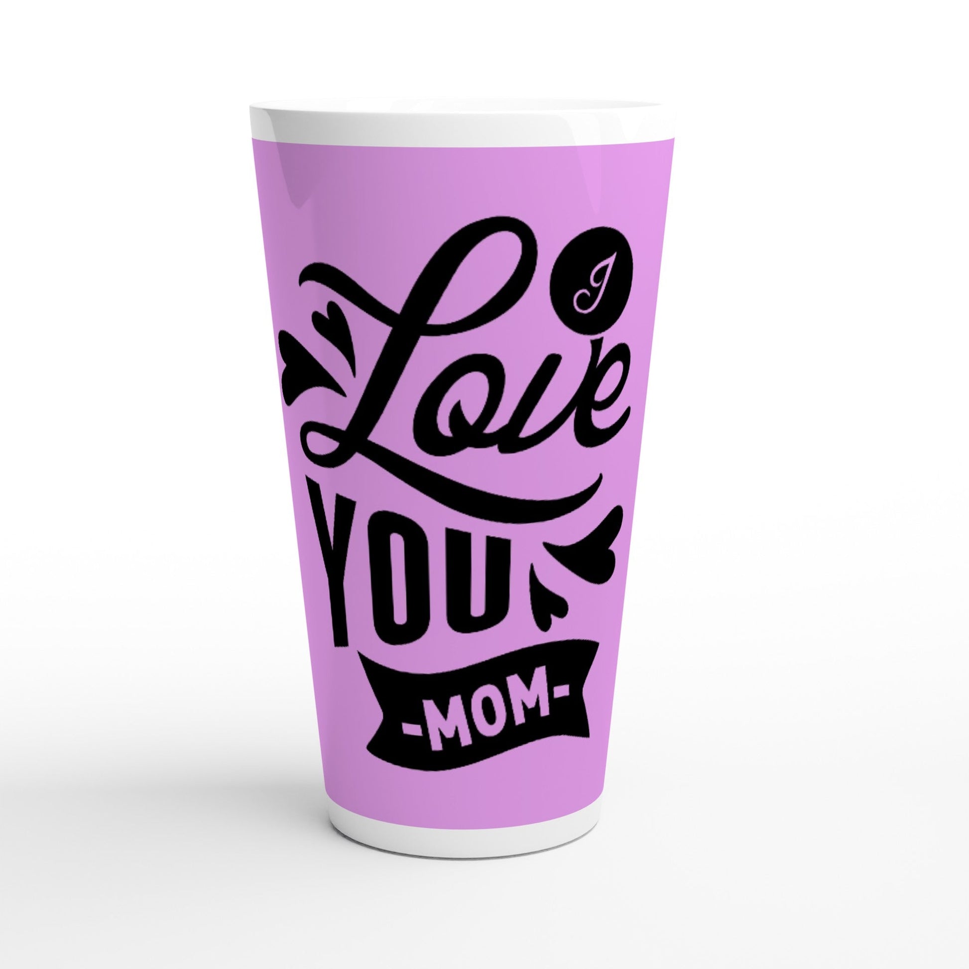 White Latte 17oz Ceramic Mug, Love you Mom, Mother's Day gift idea Home-clothes-jewelry