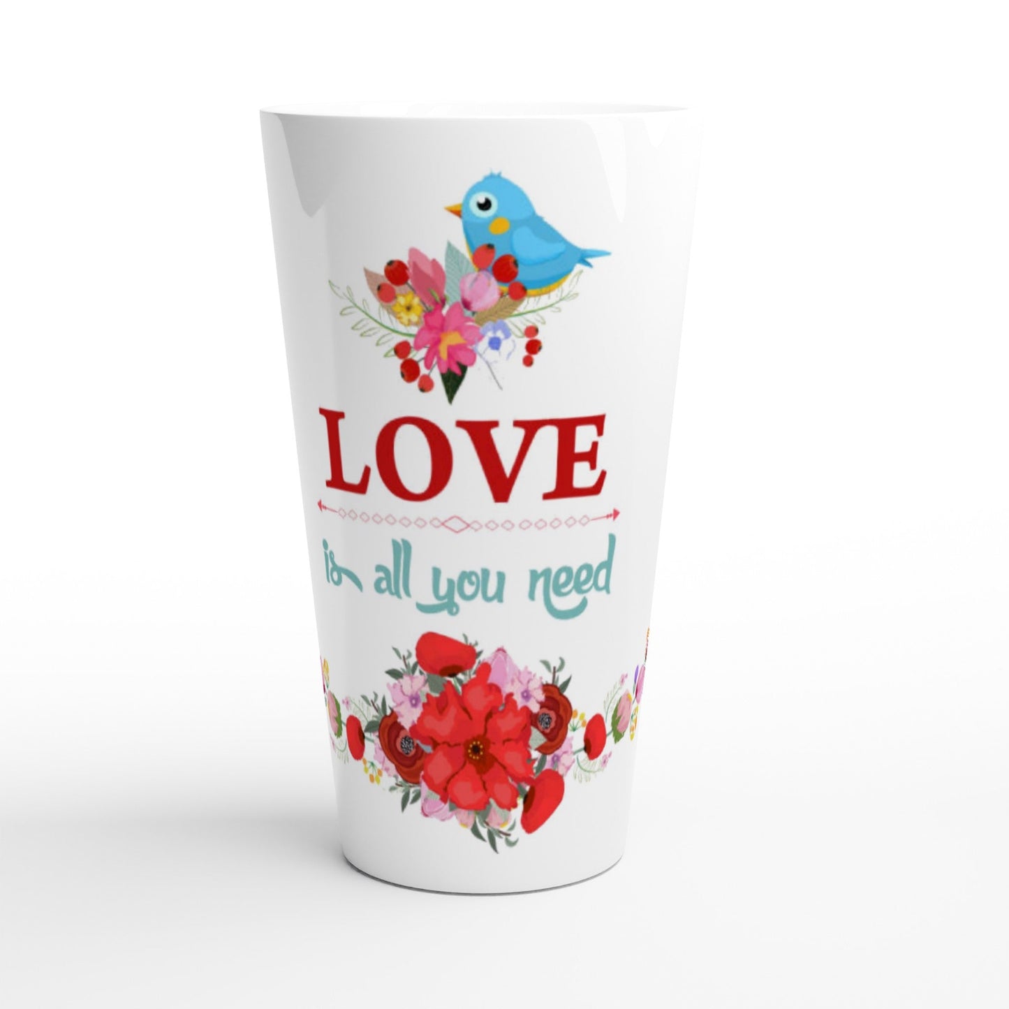 White Latte Ceramic Mug, Love is all you need, Valentine's day,gift.wedding,birthday, love Home-clothes-jewelry